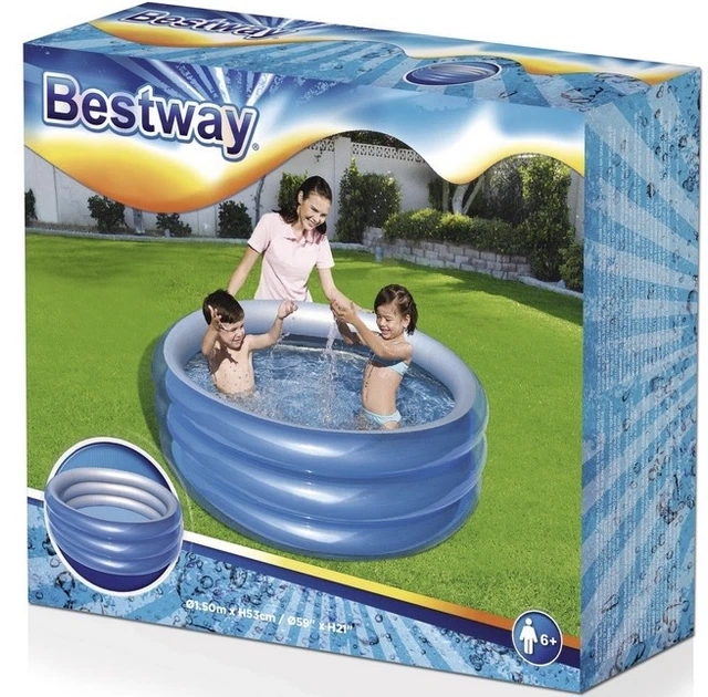 Надувний сімейний басейн Bestway Blue Round 150 x 53 см 51041 (694213890045) - зображення 4