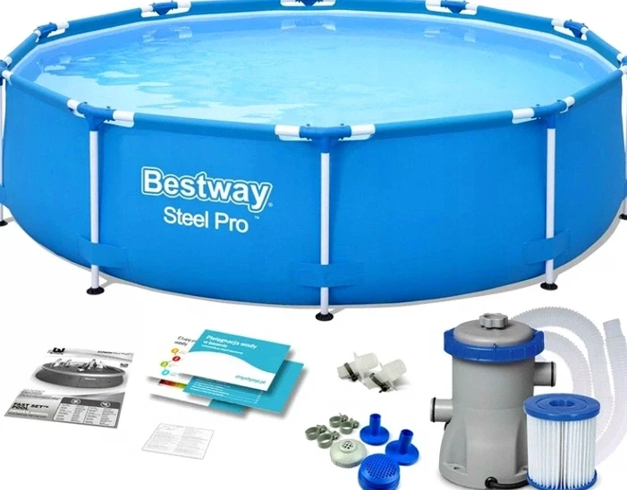 Бассейн каркасный Bestway 56681 366х76 см с насосом и фильтром 6473 л для дачи - изображение 8