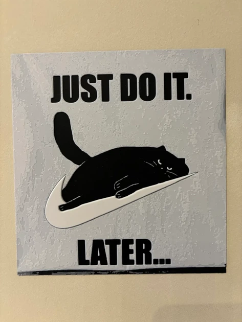 Мотиваційна табличка з котом Just do it. Later. Aivory - изображение 2