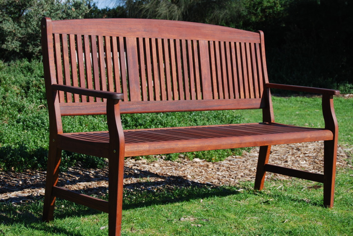 Лава 3-місна з підлокітниками та бeз підлокітників Garden bench 1500 мм, з червоного дерева Мербау - зображення 2