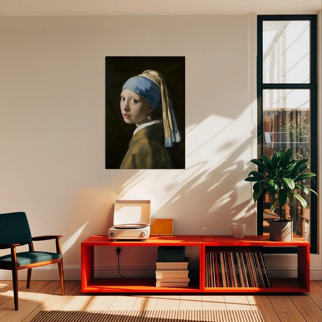 Постер Девушка с жемчужной серёжкой, Ян Вермеер, Johannes Vermeer, A3 42×30 см (id6649) - изображение 2
