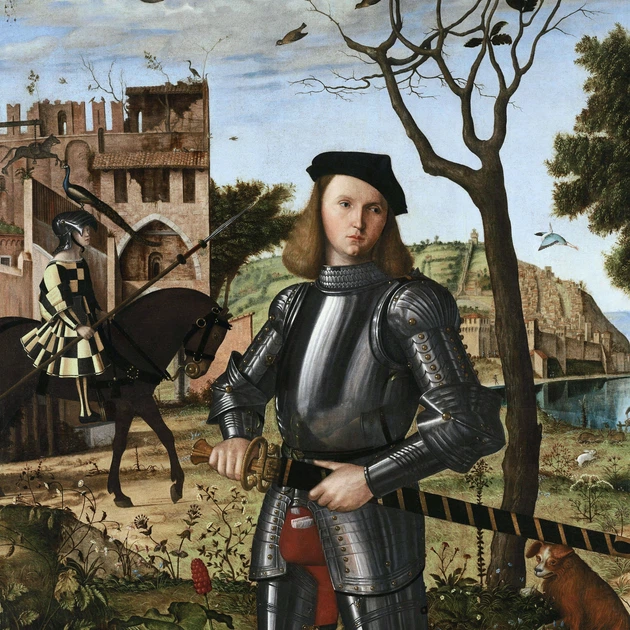 Інтер'єрна картина Молодий лицар, Вітторе Карпаччо, Carpaccio Vittore, Young Knight, 42×30 см (id6650) - зображення 3