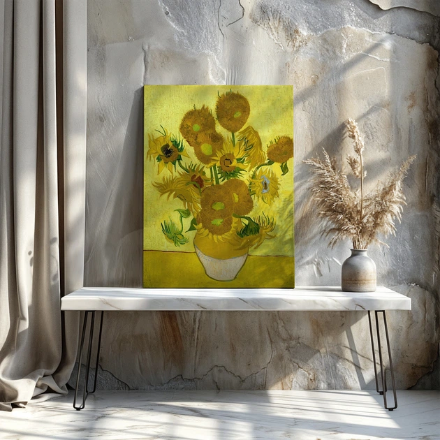 Інтер'єрна картина Соняшники, Вінсент ван Гог, Vincent van Gogh, Sunflowers, интер'єрний декор, 40×30 см (id6654) - Фото 3 Інтер'єрна картина Соняшники, Вінсент ван Гог, Vincent van Gogh, Sunflowers, интер'єрний декор, 40×30 см (id6654) - зображення 3