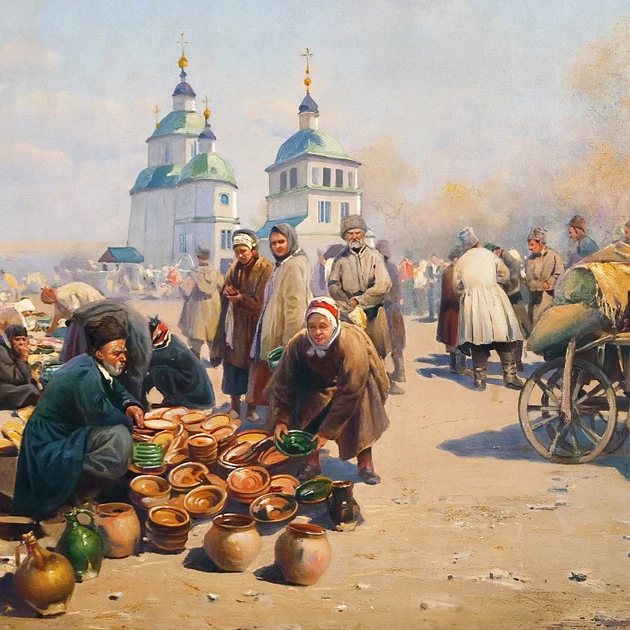 Интерьерная картина Ярмарка в Полтаве, Васильковский Сергей (1902), 28×42 см (id4471) - изображение 5
