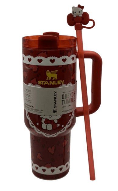 Термос термочашка Stanley Quencher H2.0 Tumbler Світиться у темряві 1,18 л Hello Kitty Love Edition KT7001977 - зображення 5