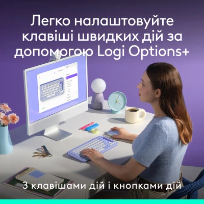 Комплект Logitech POP Icon Combo Bluetooth UA Lilac (920-013078) - Фото 6 Комплект Logitech POP Icon Combo Bluetooth UA Lilac (920-013078) - изображение 6
