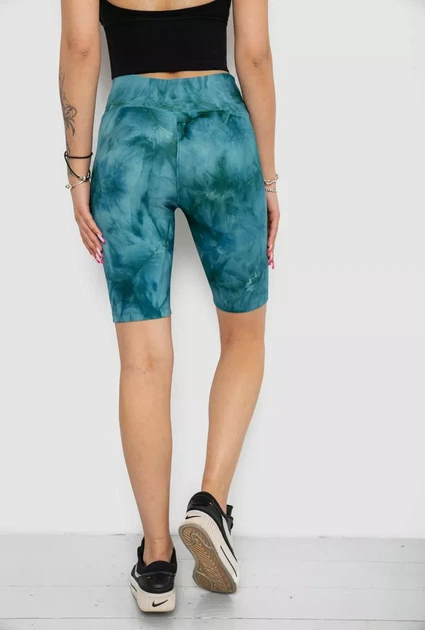 Жіночі спортивні шорти велосипедки в рубчик, колір зелений, 238R58193 розмір XL - изображение 3
