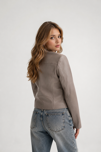 Женская куртка косуха Mango размер S мокко 26127584 - Фото 2 Женская куртка косуха Mango размер S мокко 26127584 - изображение 2