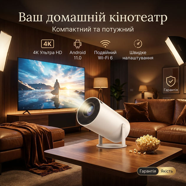 LED-проектор 4K, розумний домашній кінотеатр для перегляду фільмів вдома, масштабування відео, Android 11, 1080P, 1280×720P HD, Dual Wi-Fi 6, Bluetooth 5.0, з пультом дистанційного керування HY300 - Фото 1 LED-проектор 4K, розумний домашній кінотеатр для перегляду фільмів вдома, масштабування відео, Android 11, 1080P, 1280×720P HD, Dual Wi-Fi 6, Bluetooth 5.0, з пультом дистанційного керування HY300 - зображення 1
