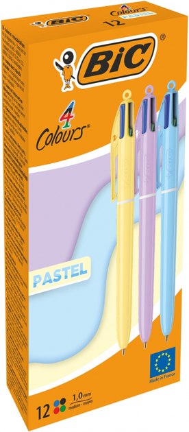 Zestaw długopisów automatycznych BIC 4 Colours Pastel 12 szt (3086123740297) - Zdjęcie 1 Zestaw długopisów automatycznych BIC 4 Colours Pastel 12 szt (3086123740297) - obraz 1