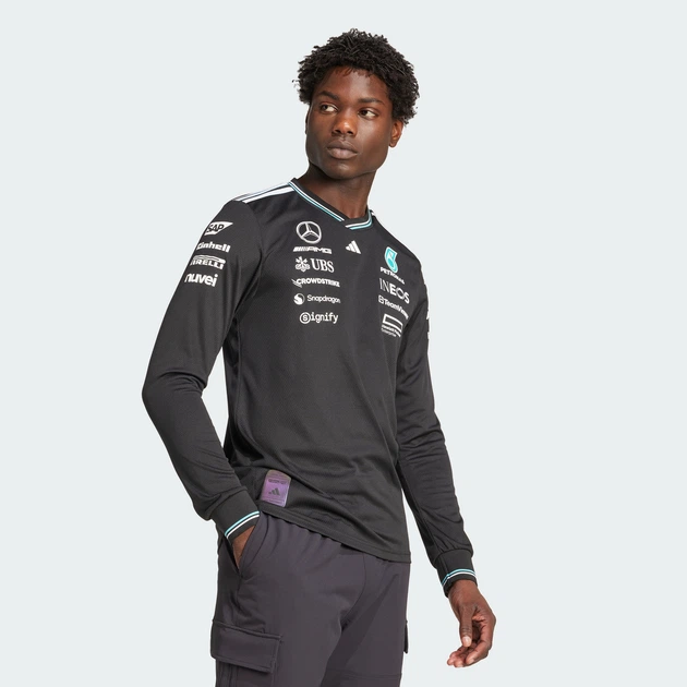 Мужское джерси с длинным рукавом Mercedes - AMG Petronas Formula One Team Driver Authentic adidas JW5359 (S) черный (4068802772644) - Фото 3 Мужское джерси с длинным рукавом Mercedes - AMG Petronas Formula One Team Driver Authentic adidas JW5359 (S) черный (4068802772644) - изображение 3