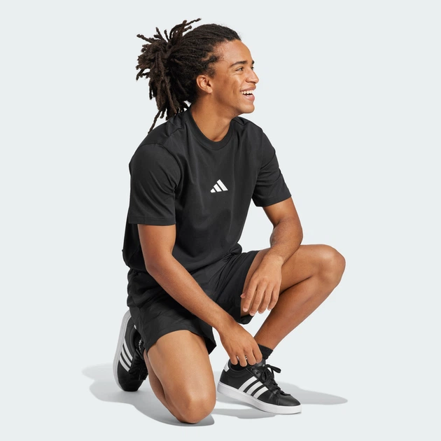 Мужская футболка Essentials Small Logo Single Jersey adidas JE9024 (2XS) черный (4067905166619) - изображение 3