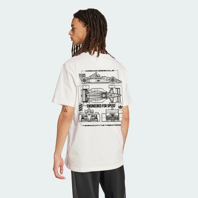 Мужская футболка ADI RACING CAR GRAPHIC adidas KY2925 (XS) белый (4069989638792) - Фото 2 Мужская футболка ADI RACING CAR GRAPHIC adidas KY2925 (XS) белый (4069989638792) - изображение 2