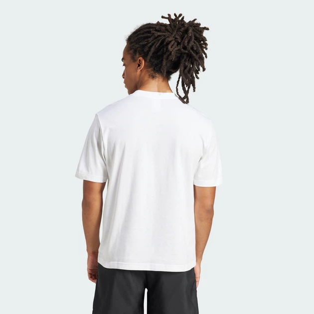 Мужская футболка Essentials Small Logo Single Jersey adidas JF1092 (M) белый (4067905816682) - изображение 2