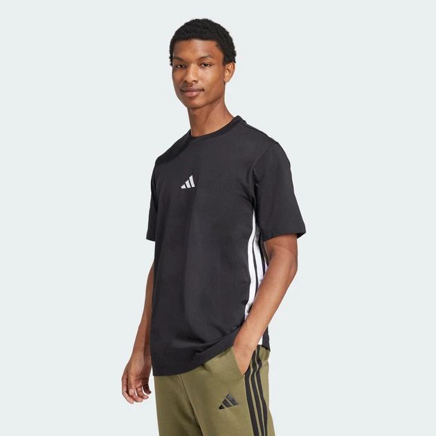 Чоловіча футболка Essentials 3-Stripes Single Jersey adidas JD1906 (4XL) чорний (4067905107360) - Фото 1 Чоловіча футболка Essentials 3-Stripes Single Jersey adidas JD1906 (4XL) чорний (4067905107360) - зображення 1