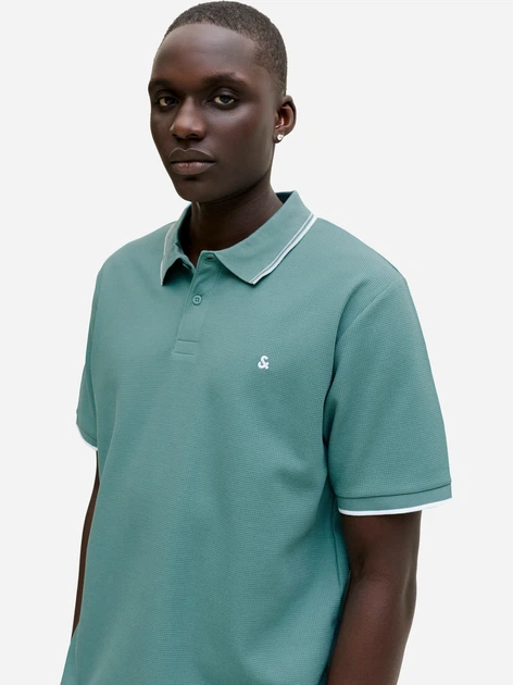 Поло длинное мужское Jack & Jones 12268130-Mineral Blue M Мятное (5715830455221) - Фото 4 Поло длинное мужское Jack & Jones 12268130-Mineral Blue M Мятное (5715830455221) - изображение 4