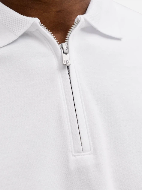 Поло длинное мужское Jack & Jones 12292992-Bright White S Белое (5715867696406) - изображение 5