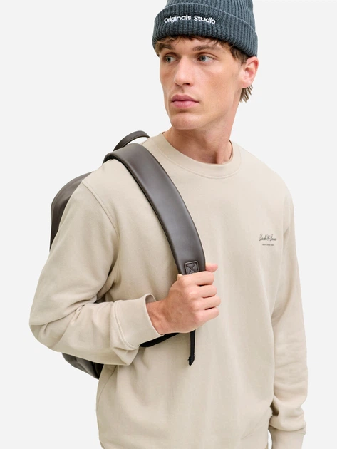 Свитшот мужской Jack & Jones 12287995-Moonbeam L Бежевый (5715733577297) - изображение 4