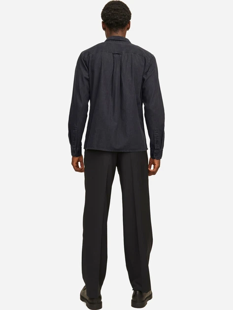 Рубашка хлопковая мужская Jack & Jones 12269262-Black Denim L Темно-синяя (5715612129616) - Фото 3 Рубашка хлопковая мужская Jack & Jones 12269262-Black Denim L Темно-синяя (5715612129616) - изображение 3