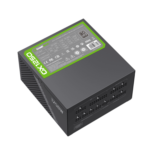 Блок живлення GameMax GX-1250 PRO BK Чорний 1250W ATX 3.0 модульний 80+ Platinum 135 мм вентилятор для ПК (GX-1250 PRO BK) - зображення 6