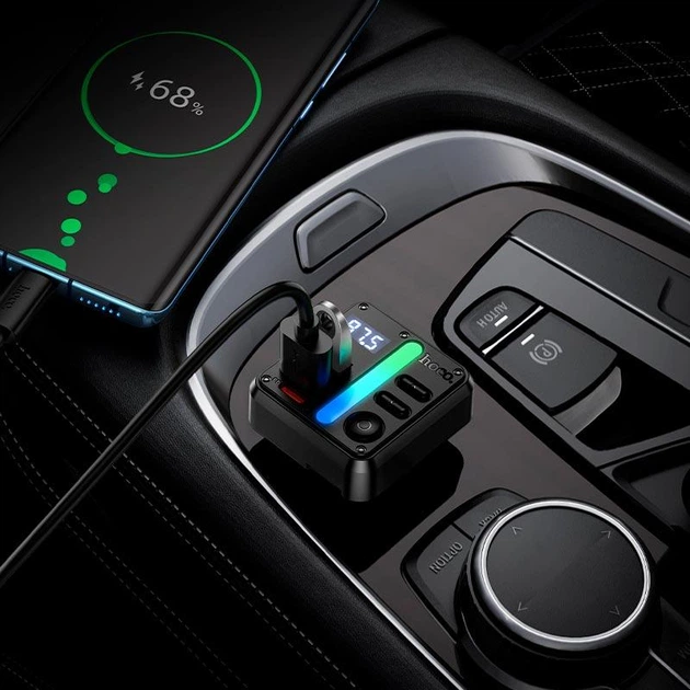 Автомобільний FM трансмітер HOCO E89 Libre Bluetooth 5.4, 45W, PD/QC, 2×USB + Type-C, Hands-Free, підтримка USB/TF - Фото 6 Автомобільний FM трансмітер HOCO E89 Libre Bluetooth 5.4, 45W, PD/QC, 2×USB + Type-C, Hands-Free, підтримка USB/TF - изображение 6