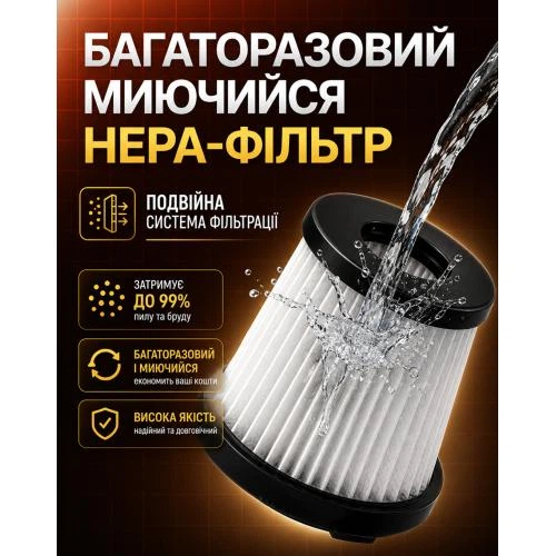 Пилосос акумуляторний VOIN V-88CL 90W 7.4V АКБ-2х2000mAh 2 режими вологе та сухе чищення сумка V15550 - зображення 5