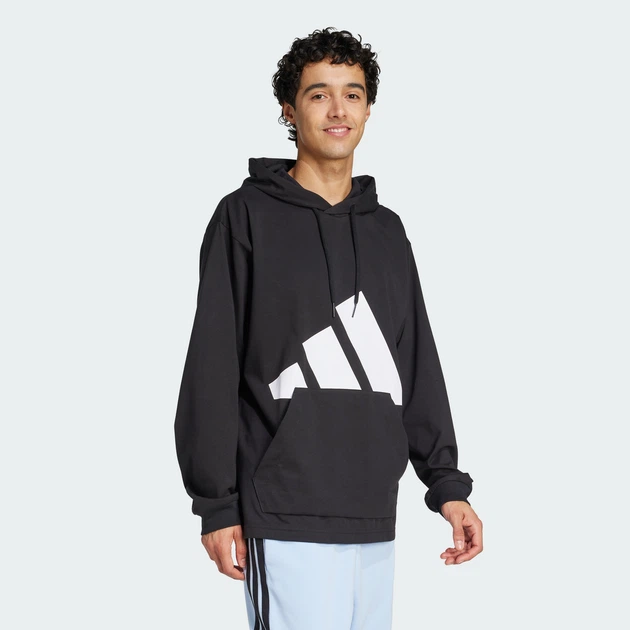 Мужское худи Essentials Big Logo Single Jersey adidas IN6183 (XS) черный (4067905786060) - изображение 3