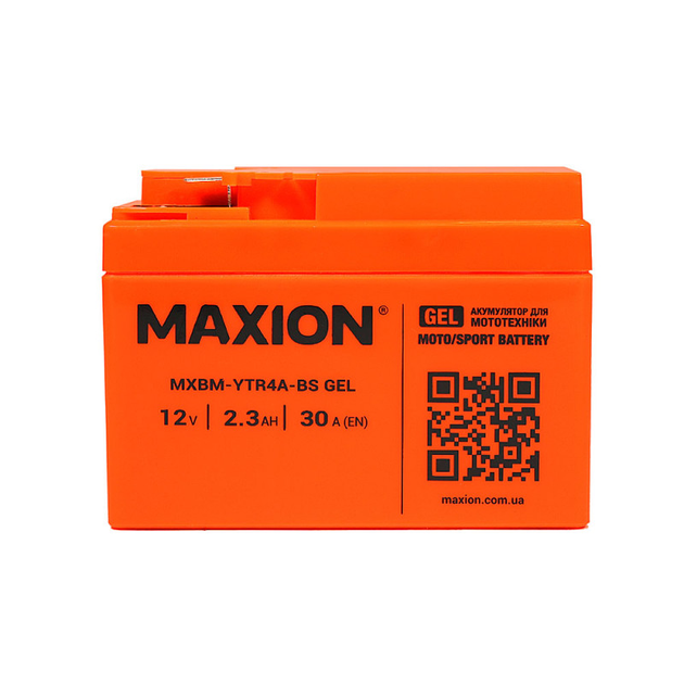 Гелиевый мото аккумулятор MAXION YTR4A-BS 12V 2.3 Ah мотоаккумулятор для скутера мопеда GEL - изображение 2