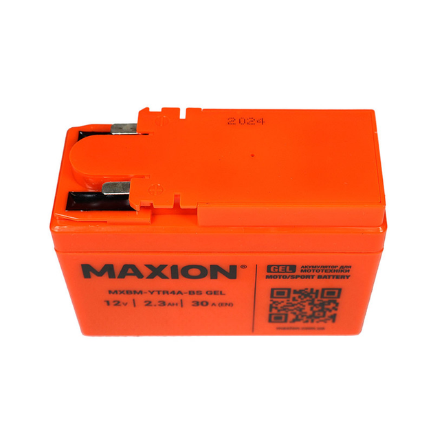 Гелиевый мото аккумулятор MAXION YTR4A-BS 12V 2.3 Ah мотоаккумулятор для скутера мопеда GEL - изображение 3