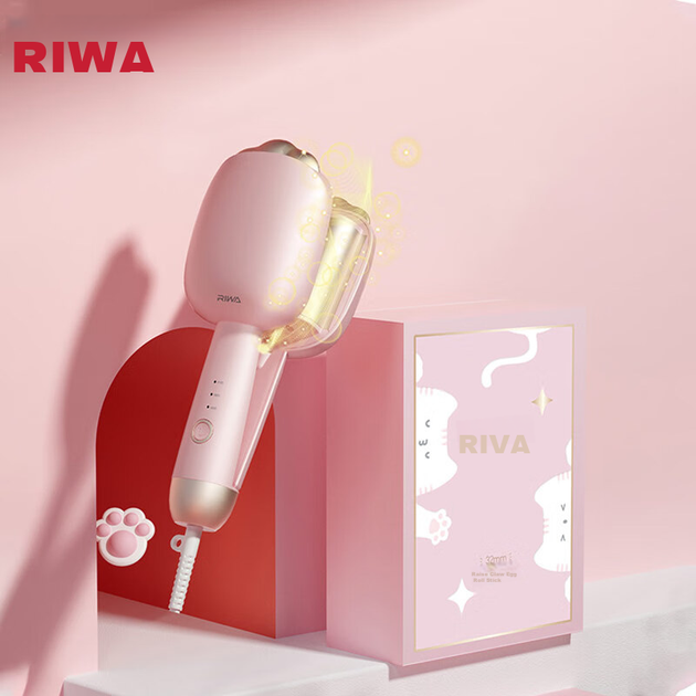 Плойка RIWA, выпрямитель для волос 32 мм с отрицательными ионами, большая плойка для создания локонов и волн [с одним зажимом], подарочный набор выпрямителя для волос в форме яичного рулета RB-8120. - изображение 8