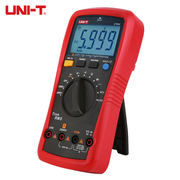 Цифровий мультиметр UNI-T UT892 2000V високої напруги, високоточний інтелектуальний вимірювач напруги змінного/постійного струму, захищений від опіків, для домашнього використання - зображення 8