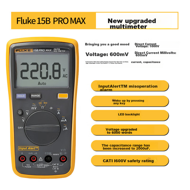 Цифровой мультиметр FLUKE F15B PRO MAX, портативный многофункциональный измерительный прибор, амперметр, инструмент F15B+ - изображение 6