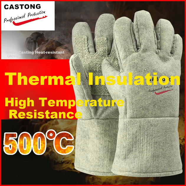 Термостійкі рукавички CASTONG ABG-5T, захист праці до 500°C, захист від опіків, ізольовані, потовщені - Фото 2 Термостійкі рукавички CASTONG ABG-5T, захист праці до 500°C, захист від опіків, ізольовані, потовщені - зображення 2