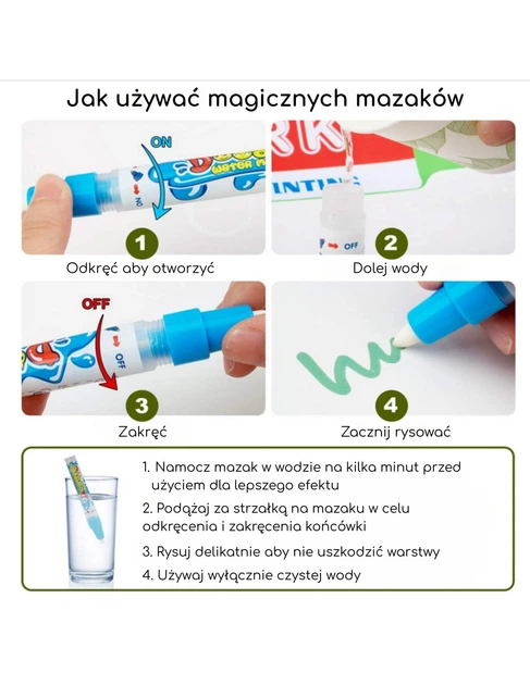 Mata wodna do malowania Woopie XXL dwustronna Zwierzęta 100 × 80 cm (56089) (5906280656089) - obraz 6