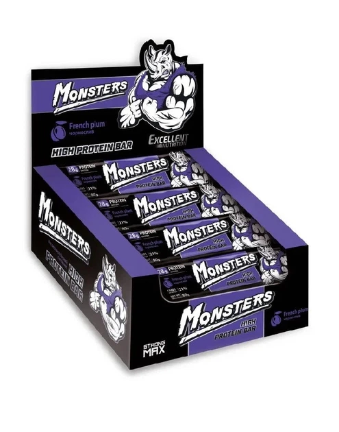 Батончики Strong Max Monsters, французская слива, 20 штук по 80 г - Фото 2 Батончики Strong Max Monsters, французская слива, 20 штук по 80 г - изображение 2
