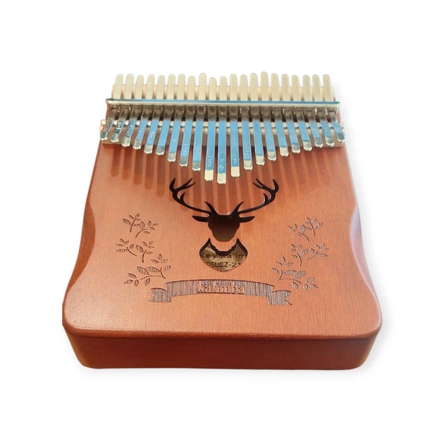 Калимба с резонатором Kalimba на 21 язычков Ручное фортепиано Коричневый с Узором Благородный Олень K-21-25K - изображение 2