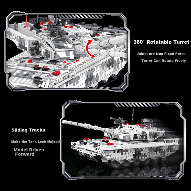 Китайский танк Dayishou 99A, совместимый с конструктором Lego, военная игрушка для мальчиков 6-12 лет, детский конструктор, подарок на день рождения. - изображение 7