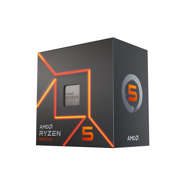 Процесор AMD Ryzen 5 7500F (R5), 5 нм, 6 ядер, 12 потоків, максимальна частота Boost до 5 ГГц, процесор AM5 у штучному корпусі, плавна гра для Dota/Warzone/CSGO - изображение 9