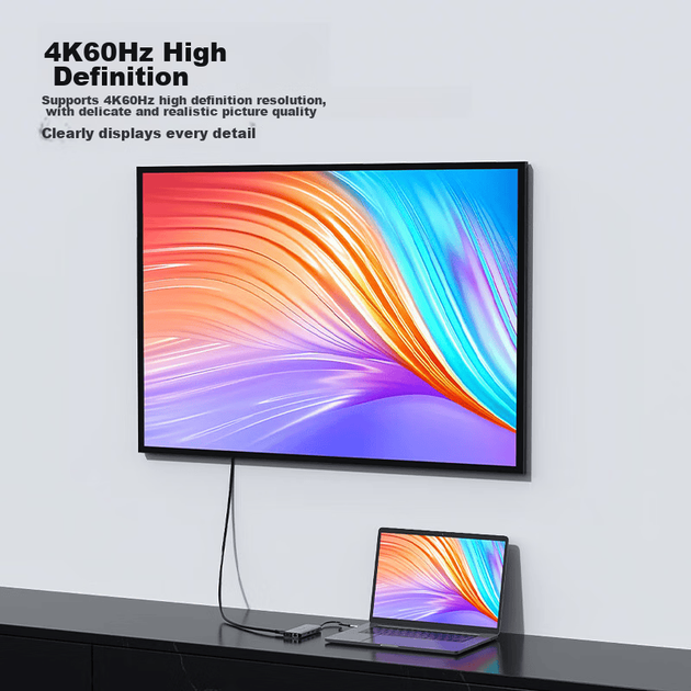Док-станция расширения PHILIPS Type-C, док-станция расширения USB-C на HDMI для чтения карт, адаптер Ethernet-порта, разветвитель 3.2, конвертер для ноутбуков Apple 16 Huawei и MacBook. - изображение 3