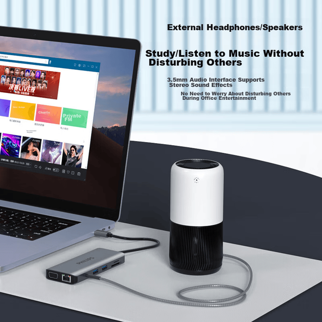 Док-станция расширения PHILIPS Type-C, док-станция расширения USB-C на HDMI для чтения карт, адаптер Ethernet-порта, разветвитель 3.2, конвертер для ноутбуков Apple 16 Huawei и MacBook. - изображение 5