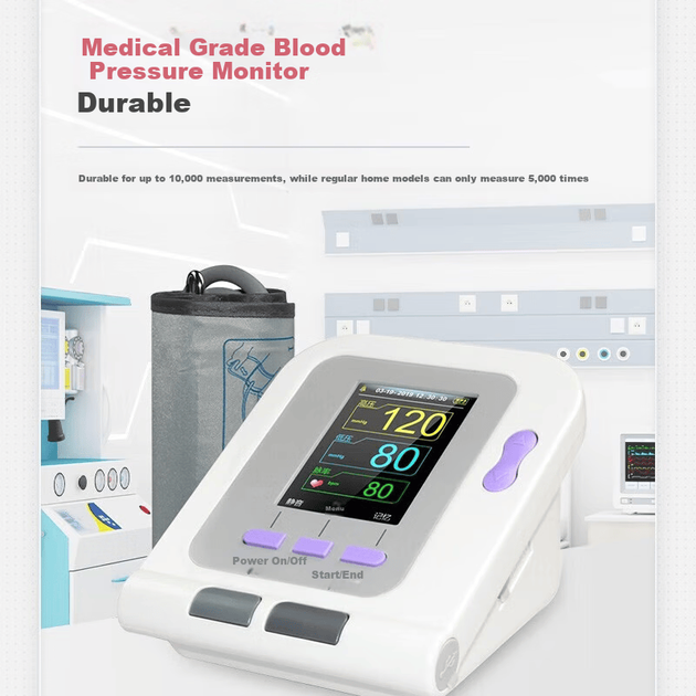 Тонометр CONTEC Health Care, высокоточный, для домашнего использования, с цветным экраном, подходит для взрослых, детей и пожилых людей, модель 08A, три манжеты. - изображение 9