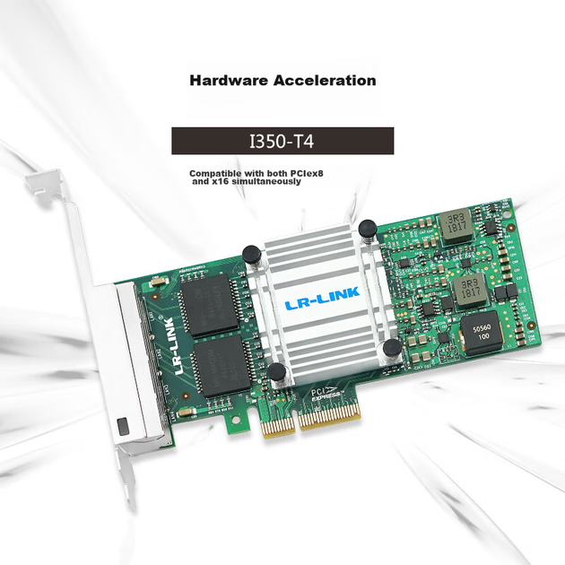 LR-LINK Lianrui LREC9714HT PCIEx4 Gigabit Quad-Port Network Card I350-T4 Chip Server Machine Vision Industrial Camera Network Adapter - Фото 9 LR-LINK Lianrui LREC9714HT PCIEx4 Gigabit Quad-Port Network Card I350-T4 Chip Server Machine Vision Industrial Camera Network Adapter - изображение 9