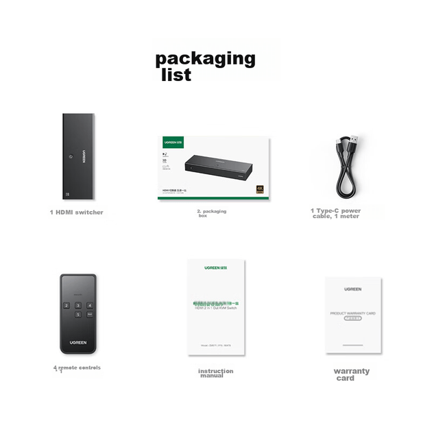 HDMI-коммутатор Ugreen CM599 5 входов 4K 60Hz - Фото 12 HDMI-коммутатор Ugreen CM599 5 входов 4K 60Hz - изображение 12
