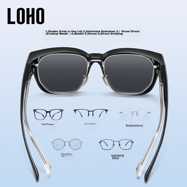 Солнцезащитные очки LOHO для женщин, большая оправа, поляризованные солнцезащитные очки с линзами по рецепту, защита от УФ-излучения, подходят для вождения, подарок для парня. - изображение 6