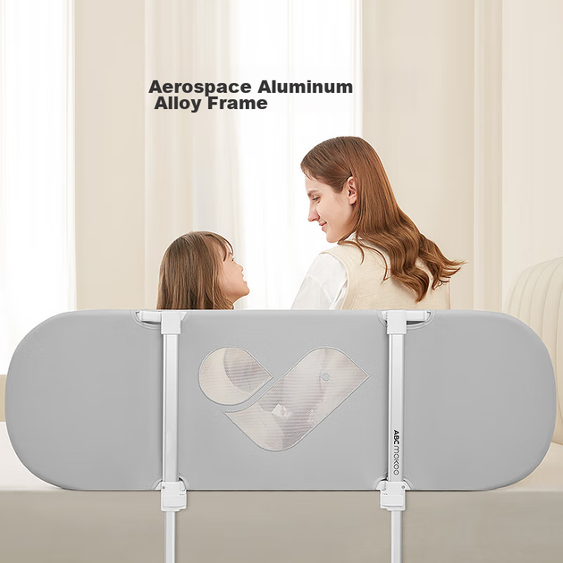 ABCMOKOO Портативный складной защитный бортик для кровати, односторонний барьер для безопасности ребенка, цвет Morandi Gray/1,5 метра - Фото 6 ABCMOKOO Портативный складной защитный бортик для кровати, односторонний барьер для безопасности ребенка, цвет Morandi Gray/1,5 метра - изображение 6