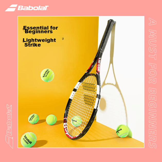 Тенісна ракетка Babolat, ракетка для початківців, тенісний тренажер для одного гравця, зоряно-червона [попередньо натягнута] - зображення 7