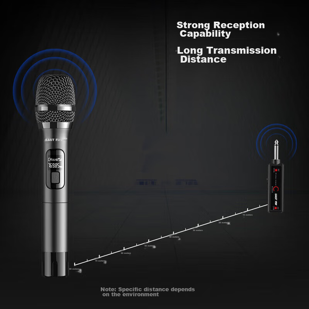Микрофон SAST OK-92A беспроводной с усилителем для караоке - Фото 8 Микрофон SAST OK-92A беспроводной с усилителем для караоке - изображение 8