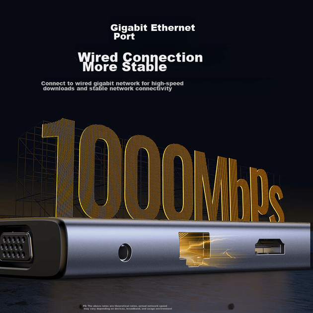 Док-станція розширення UGREEN Type-C, концентратор USB-C на HDMI Thunderbolt 4, дзеркальне відображення екрана 60 Гц, адаптер мережевого кабелю, зчитувач карт пам'яті, універсальний для Apple MacBook Air/Huawei Lenovo - изображение 8