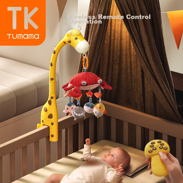 Мобиль для детской кроватки Tumama Kids, игрушка для младенцев, подвесная успокаивающая колыбельная музыкальная вращающаяся погремушка, подарочный набор для новорожденных "Полнолуние" - изображение 8