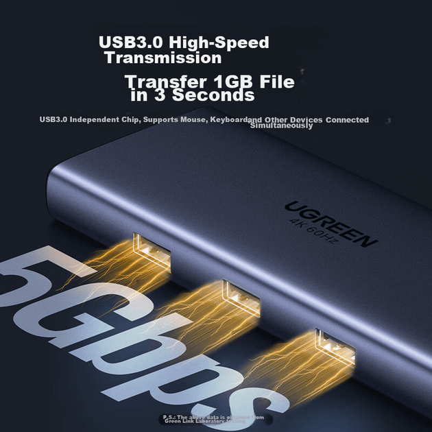 Док-станция UGREEN Type-C для четырех экранов с портами DP/HDMI/VGA и Thunderbolt 4, адаптер расширения для нескольких экранов 4K 60 Гц для торговли акциями, совместима с ноутбуками Huawei, Honor, Lenovo. - изображение 9